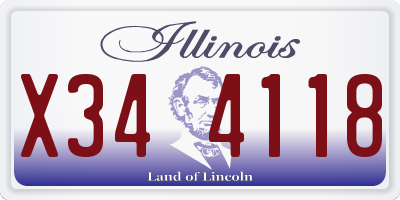 IL license plate X344118