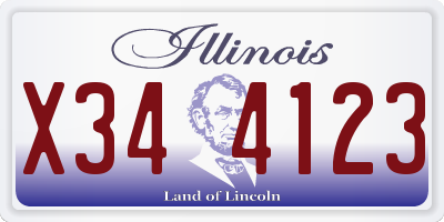 IL license plate X344123