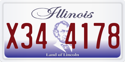 IL license plate X344178