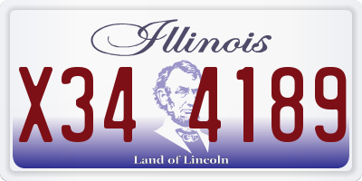 IL license plate X344189
