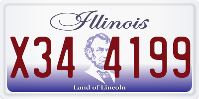 IL license plate X344199