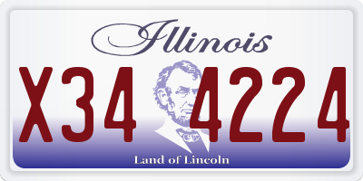 IL license plate X344224