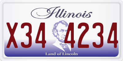 IL license plate X344234