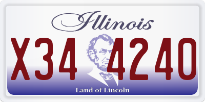 IL license plate X344240