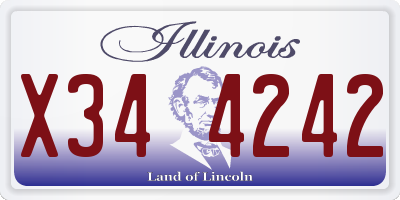 IL license plate X344242