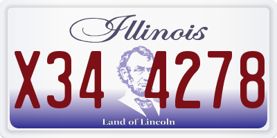 IL license plate X344278