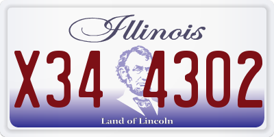 IL license plate X344302