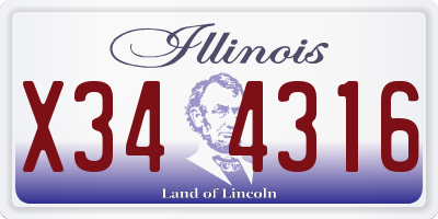 IL license plate X344316
