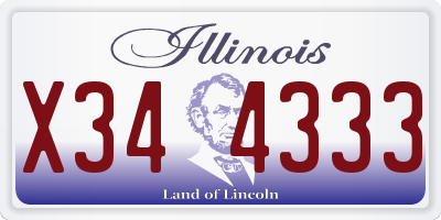 IL license plate X344333