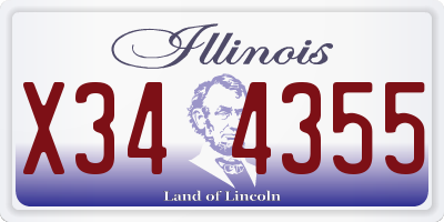 IL license plate X344355