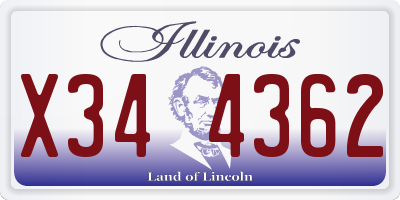 IL license plate X344362