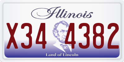 IL license plate X344382