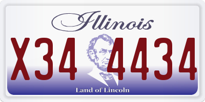 IL license plate X344434
