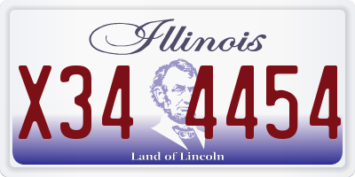 IL license plate X344454