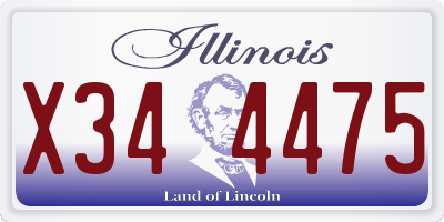 IL license plate X344475