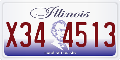 IL license plate X344513