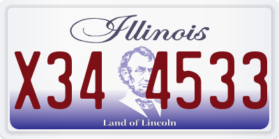 IL license plate X344533