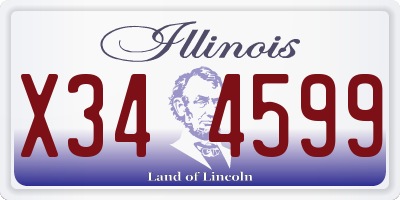 IL license plate X344599