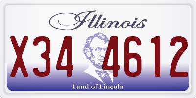 IL license plate X344612