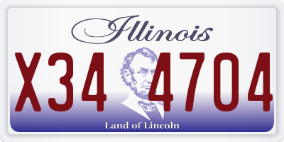 IL license plate X344704