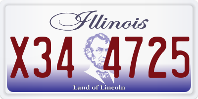 IL license plate X344725
