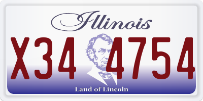 IL license plate X344754