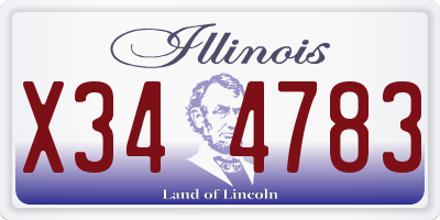 IL license plate X344783