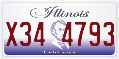 IL license plate X344793