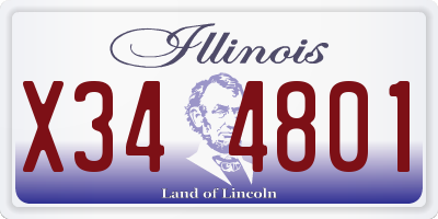 IL license plate X344801