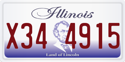 IL license plate X344915