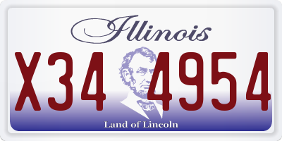 IL license plate X344954