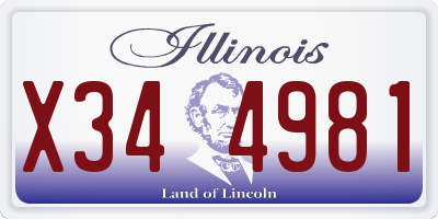 IL license plate X344981