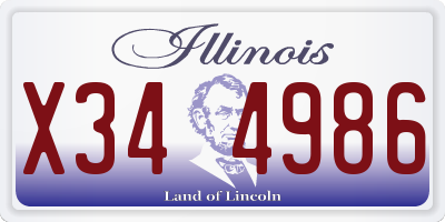 IL license plate X344986