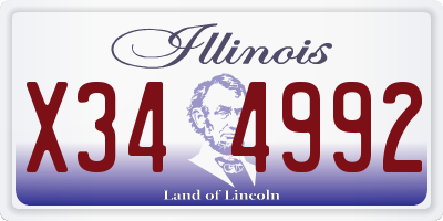 IL license plate X344992