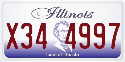 IL license plate X344997