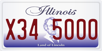IL license plate X345000