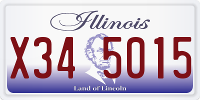 IL license plate X345015
