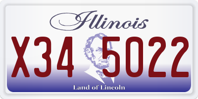 IL license plate X345022