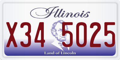 IL license plate X345025