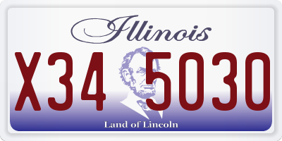 IL license plate X345030