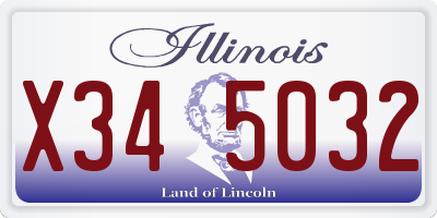 IL license plate X345032