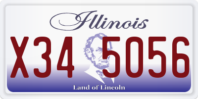 IL license plate X345056