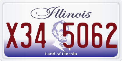 IL license plate X345062