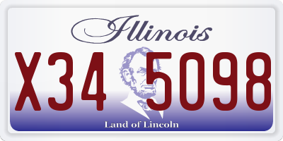 IL license plate X345098