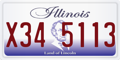 IL license plate X345113