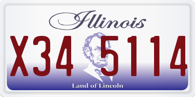 IL license plate X345114