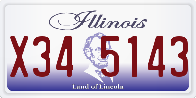 IL license plate X345143