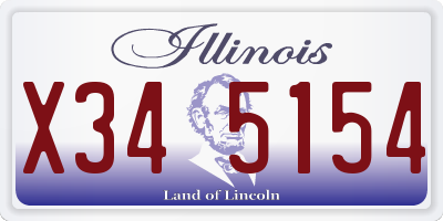 IL license plate X345154