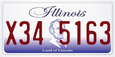 IL license plate X345163