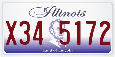 IL license plate X345172